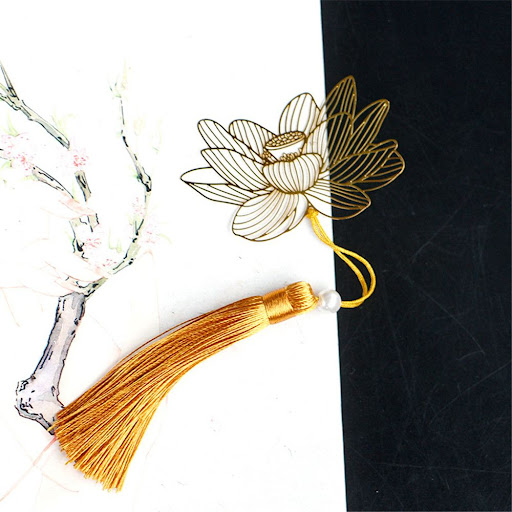 Title 2, Lotus metal bookmark designed in Literary Chine...