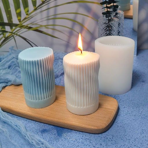 Title 5, Sanxin Striped Cylindrical Candle Silicone Mold...