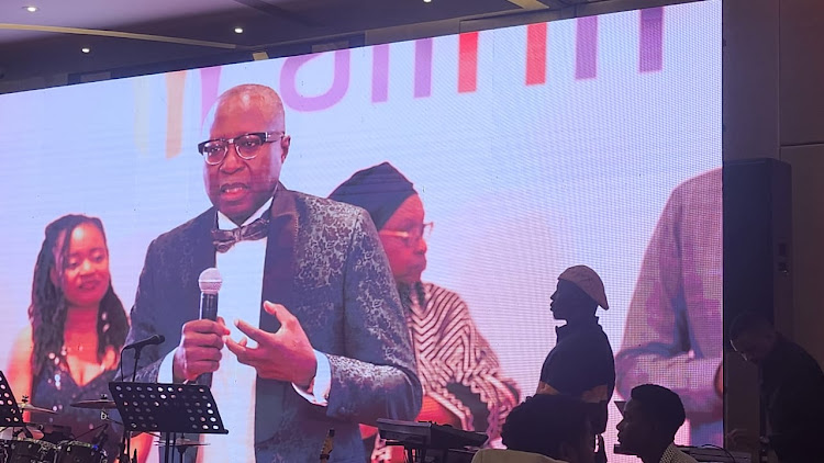 Radio Africa Group CEO Patrick Quarcoo speaks after receiving the Lifetime Achievement Award award during the AllAfrica Gala Dinner and Excellence Award Ceremony at Glee Hotel in Runda, Nairobi on May 9, 2024