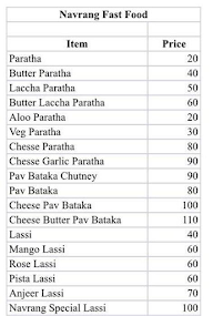 Navrang Fastfood menu 1