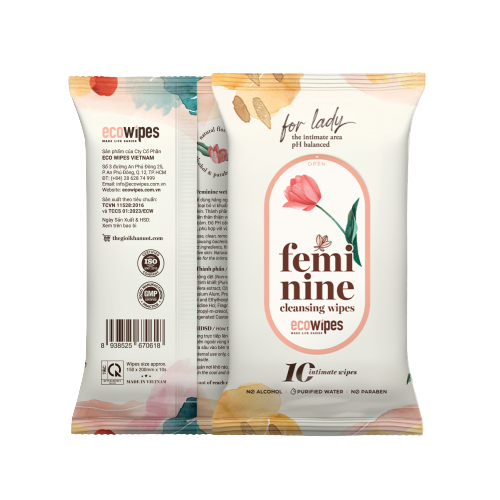 Khăn ướt vệ sinh Phụ nữ Feminine Cleansing Wipes 10 tờ EcoWipes