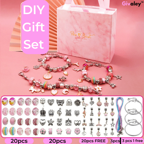 Cartoon Fancy kralenarmband set Handgemaakte DIY ornament geschenkdoos, knutselset voor het maken van leuke en kleurrijke armbanden voor kinderen.