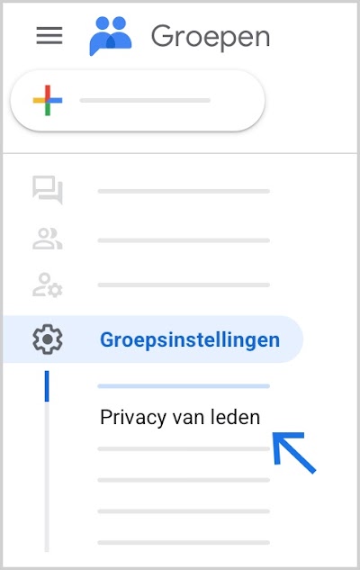 Je vindt 'Privacy van leden' linksonder.