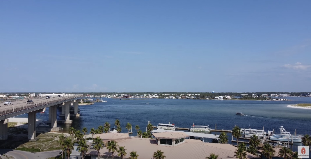 Aerial perspective of a location in Orange Beach, Alabama.