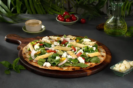 Greek Pasta On Flatbread Salad