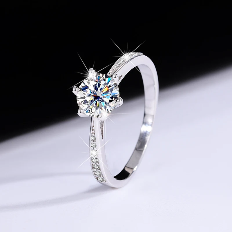 Title 5, Damen Ring aus Sterlingsilber mit Moissanit in ...