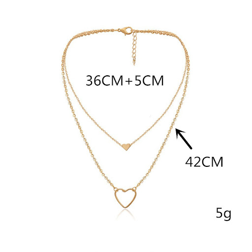 Title 1, Love pendant double-layer ladies fashion necklace