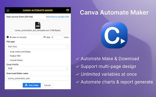 Canva Bulk Maker - Auto Maker for Canva.com