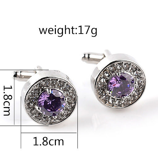 Title 2, Fashion French New Round Purple and White Rhine...