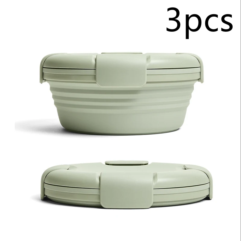 Boîte à Lunch Pliable en Silicone pour Pique-Nique en Plein Air, Compacte, Réutilisable et Facile à Nettoyer pour Vos Repas.