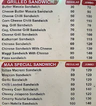 Maa Pav Bhaji and Pulav menu 2