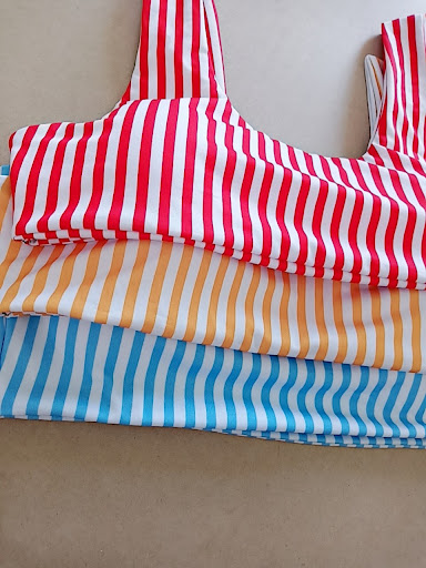Title 6, Striped printed bikini split swimsuit. Enjoy yo...
