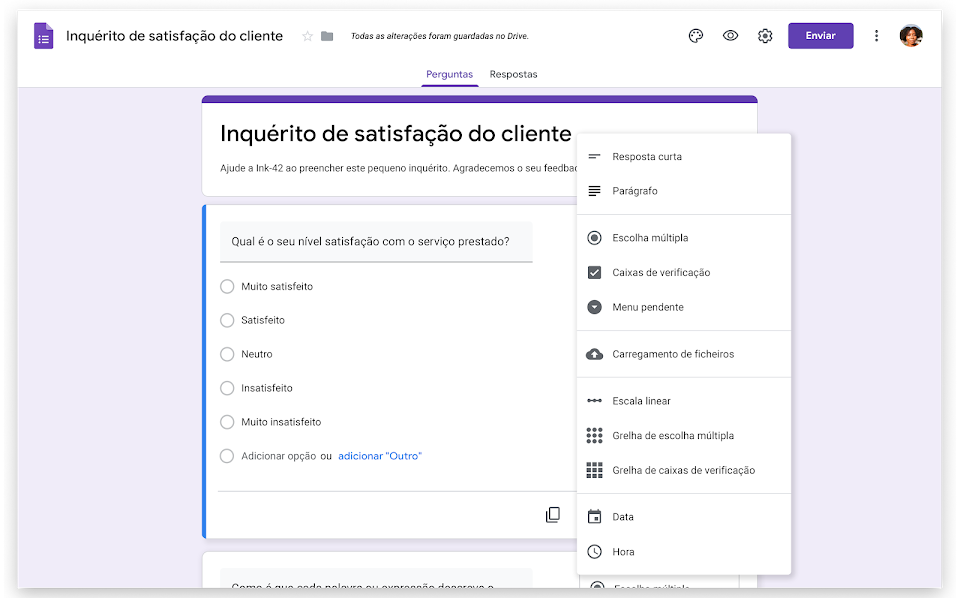 Google Forms: criador de formulários online