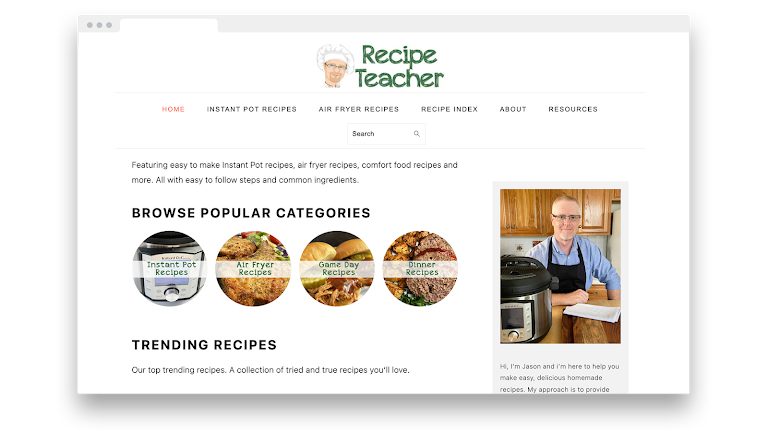 <p><em>The Recipe Teacher website.</em></p>