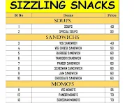 Sizzling Snacks menu 1