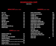 Brundavana Cafe menu 2