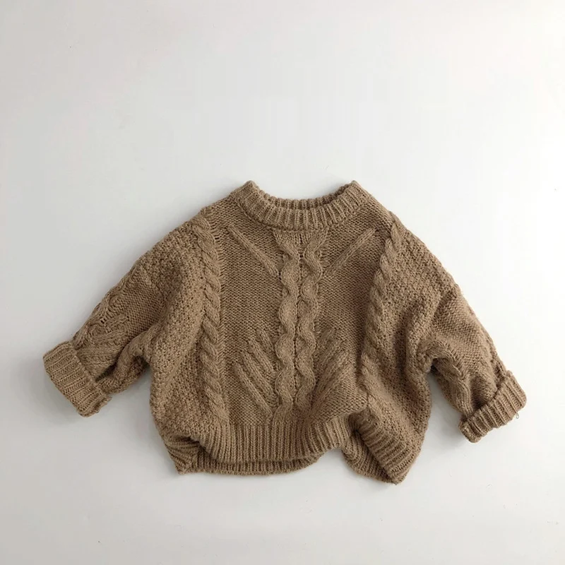 Kinder sweater Western met gefrituurde deegwringers, grof gebreid, warm en comfortabel voor stoere kids.