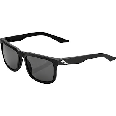 100% Blake Sunglasses: Soft Tact Black Frame with Smoke Lens