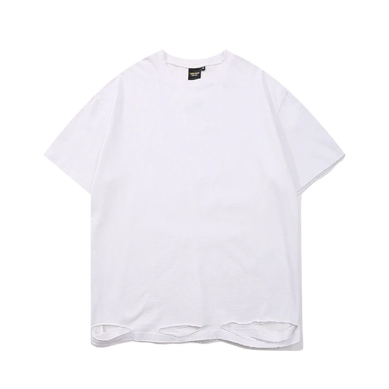 Title 25, Camiseta Casual Gola Redonda Mangas Curtas Rasg...