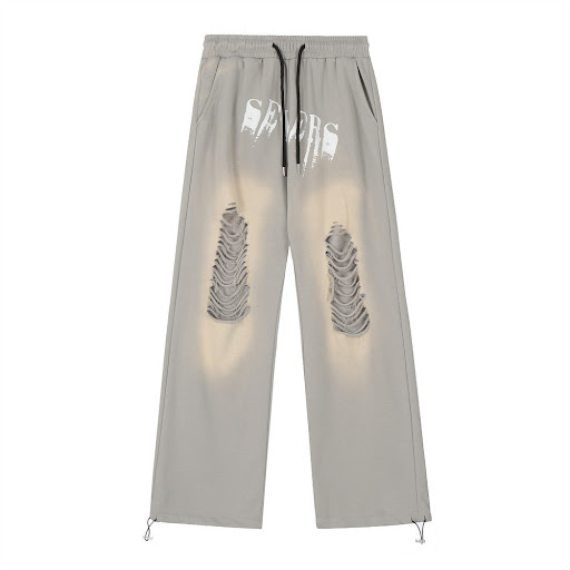 Title 7, Mens Cut Hollow-out Sports Pants, Loose Straig...
