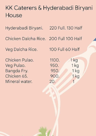 KK Caterers & Hyderabadi Biryani House menu 1