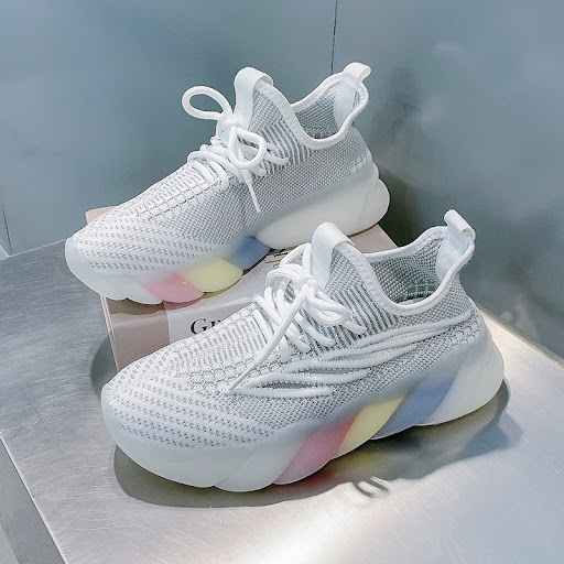 Title 10, Rainbow Bottom Flying Knit Sneakers Experience ...