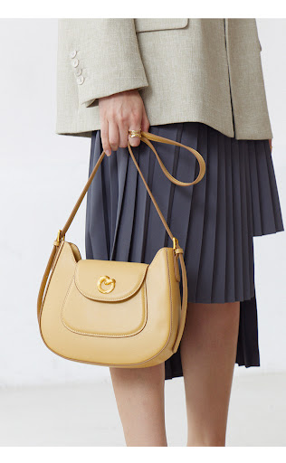 Title 5, Genuine Leather Saddle Bag One-shoulder Crossbo...
