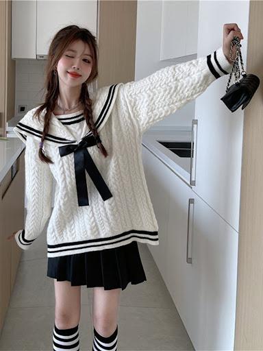 Title 1, Japanese All-match JK Sweater Girl Student Loos...