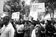 STRIKE ACTION: Durban University of Technology lecturers, general workers and students went on strike yesterday. 02/02/09. Pic. Thuli Dlamini. © Sowetan.