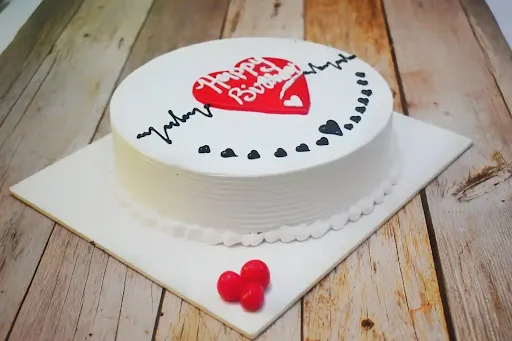 Eggless Vanilla Heart Beat Cake