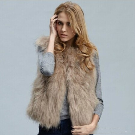 Title 2, Ladies Short Vest Jacket in Faux Fox Fur, a st...