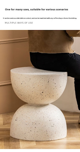 Title 5, Nordic small round cream side table for living ...