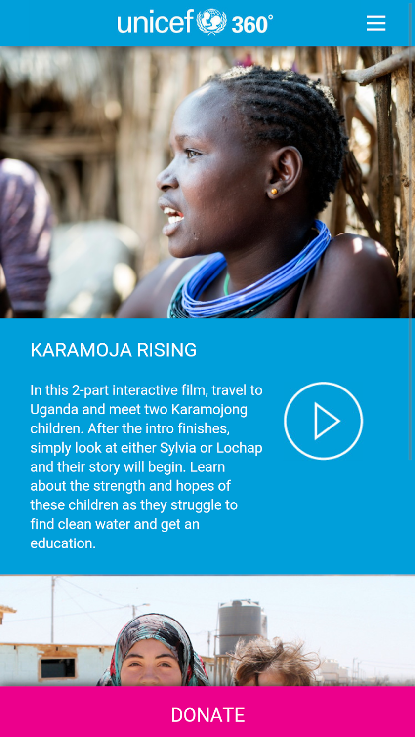 UNICEF360 Screen 2