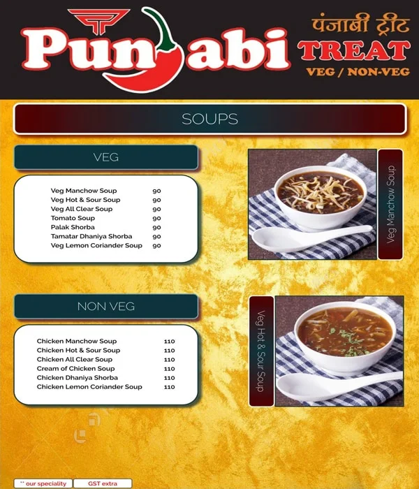 Punjabi TREAT menu 