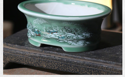 Title 16, Creative Painted Oval Purple Clay Flower Pot, S...