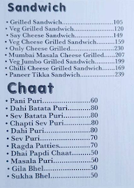 Pani Puri Sandwich And Roll menu 1