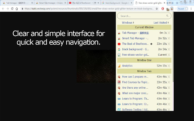 Tab Manager chrome extension