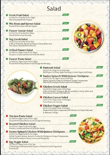 Fit Fuel Capital menu 