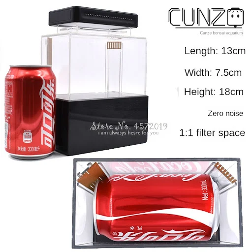 Mini Plastic Fish Tank Portable Desktop Aquaponic Aquarium Betta Fish Bowl with Water Filtration Quiet Air Pump Mini Aqu