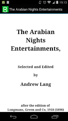 Arabian Nights Entertainments