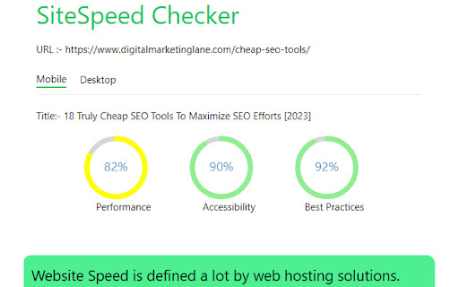 SiteSpeed Checker