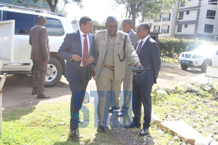 Machakos Governor Alfred Mutua when he arrived at the Kilimani Police Station on Monday, December 16, 2019.