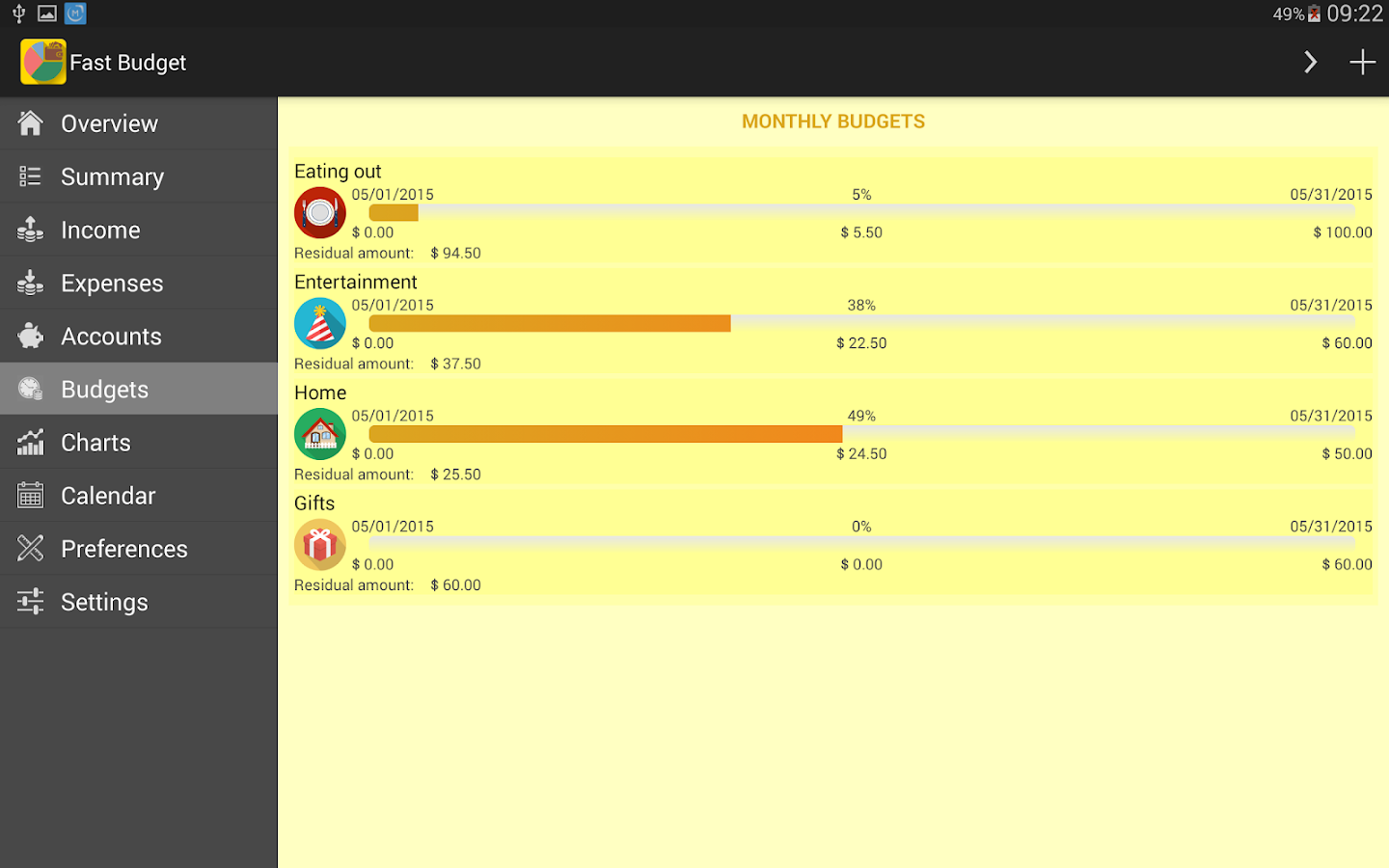 Fast Budget - Expense Manager - screenshot