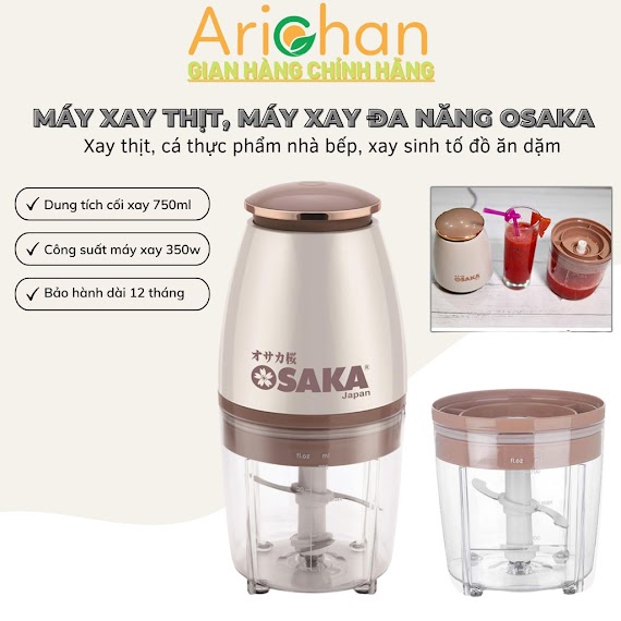 Máy Xay Thịt, Máy Xay Sinh Tố Thịt Cá Đa Năng Nhà Bếp Osaka Nhật Bản, Công Suất 350W Dung Tích 750Ml, Bảo Hành 12 Tháng