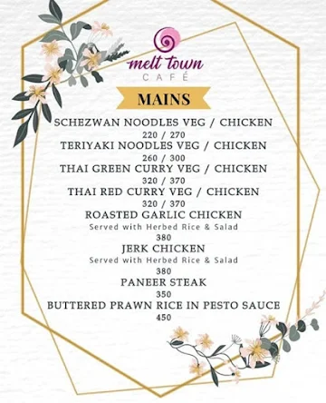 Melt Town Cafe menu 