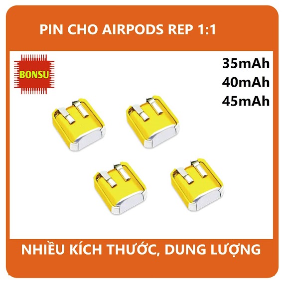 Pin Li - Po 3.7V 400909 401012 501012 Dung Lượng 35/40/50Mah (Lithium Polyme) Cho Tai Nghe Bluetooth