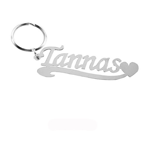 Title 2, English Alphabet Name Keychain Stainless Steel ...