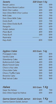 Mithaiwala menu 1