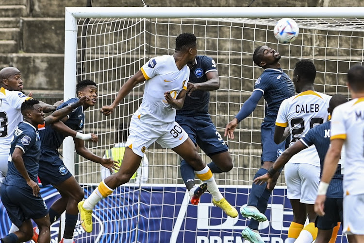 Siyabonga Ngezana of Kaizer Chiefs scores during the DStv Premiership match against Richards Bay at King Zwelithini Stadium in Durban on Saturday. Picture: GALLO IMAGES/DARREN SWART