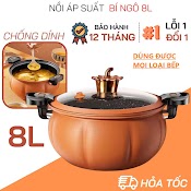 Nồi Áp Suất Bí Ngô Chống Dính 8L Thông Minh - Nồi Hầm 4In1 Hầm Gà, Cháo, Nồi Chiên, Xào Nấu Đa Năng Siều Rẻ Freeship Ex